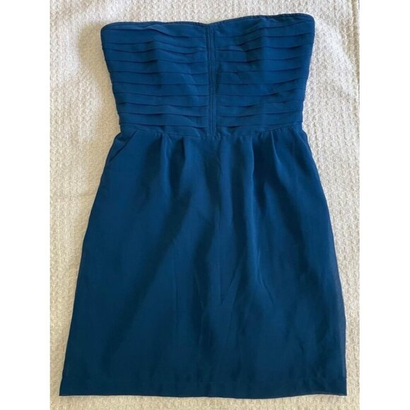 Women’s Size 4 - Sparkle & Fade Pleated Strapless teal Dress - Picture 1 of 15